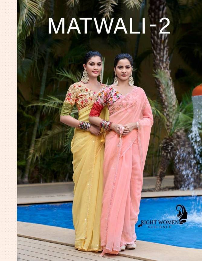 Matwali By Right Women Designer Party Wear Sarees Catalog